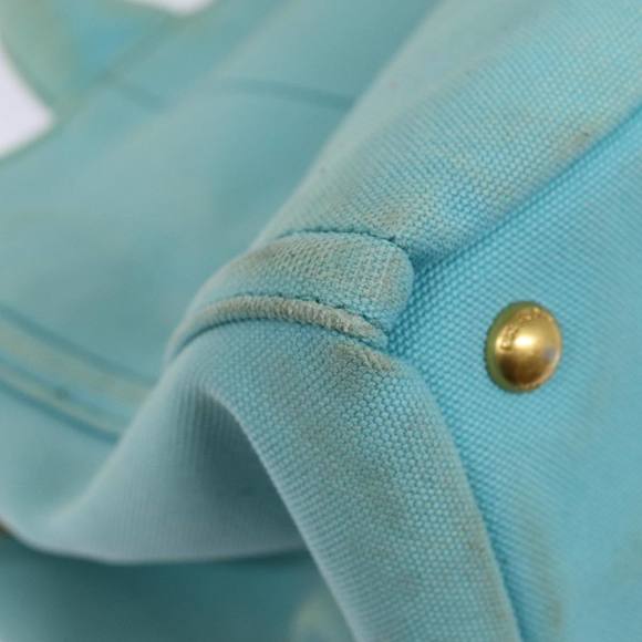 PRADA Canapa GM Hand Bag Canvas 2way Light Blue Auth 87668 - Picture 15 of 16